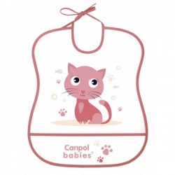 Canpol Babies Plastový bryndák s kapsičkou Cute Animals - Kočička