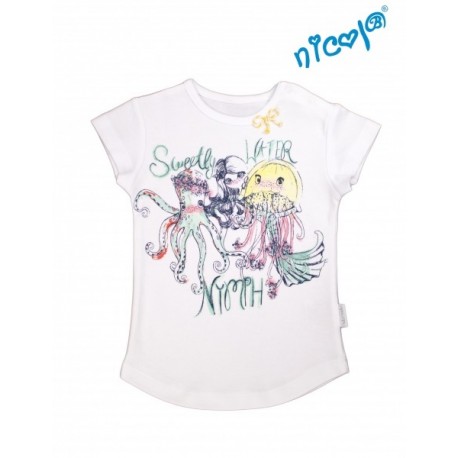 Kojeneké bavlněné tričko Nicol, Mořská víla - krátký rukáv, bílé