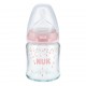 Skleněná kojenecká láhev NUK First Choice 120 ml růžová