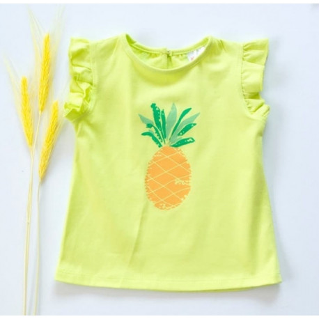 K-Baby Dětské bavlněné triko, krátký rukáv - Ananas - limetka