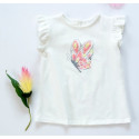 K-Baby Dětské bavlněné triko, krátký rukáv - Motýl - smetanové