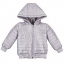 EEVI Dětská přechodová, prošívaná bunda s kapucí - šedá