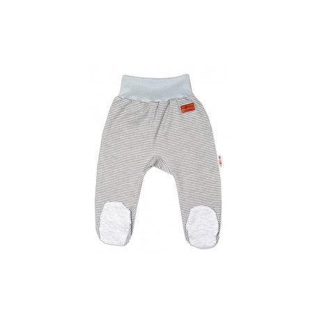 Baby Nellys Kojenecké polodupačky Monkey - proužky/sv. šedý melírek