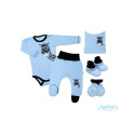 Baby Nellys 5-ti dílná soupravička do porodnice Zebra - modrá