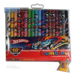 Bambino pastelky dřevěné s ořezávátkem Hot Wheels 18 ks