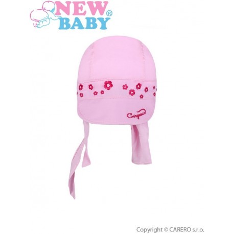 Letní dětská čepička-šátek New Baby Gorgeous světle růžová