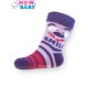 Dětské bavlněné ponožky New Baby fialové s pruhy smile
