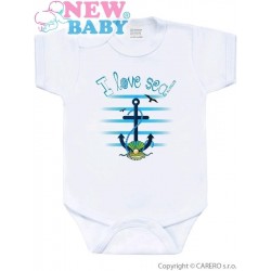 Body s potiskem New Baby Marine modré