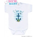 Body s potiskem New Baby Marine modré