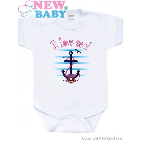 Body s potiskem New Baby Marine růžové