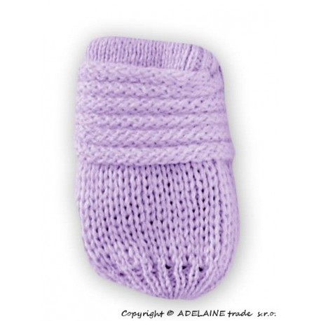 BABY NELLYS Zimní pletené kojenecké rukavičky - lila