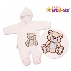 BABY NELLYS Kombinézka/overálek Teddy Bear -smetanová vel. 68