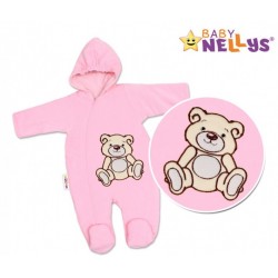 BABY NELLYS Kombinézka/overálek Teddy Bear - růžová