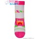 Dětské froté ponožky New Baby šedo-růžové s robotem