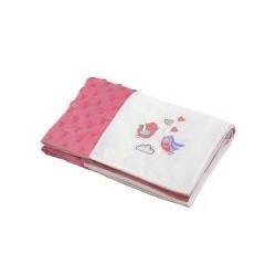 BabyOno Luxusní dečka Patchwork minky - smetanová/růžová