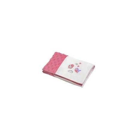 BabyOno Luxusní dečka Patchwork minky - smetanová/růžová