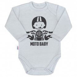 Body s potiskem New Baby Moto baby šedé